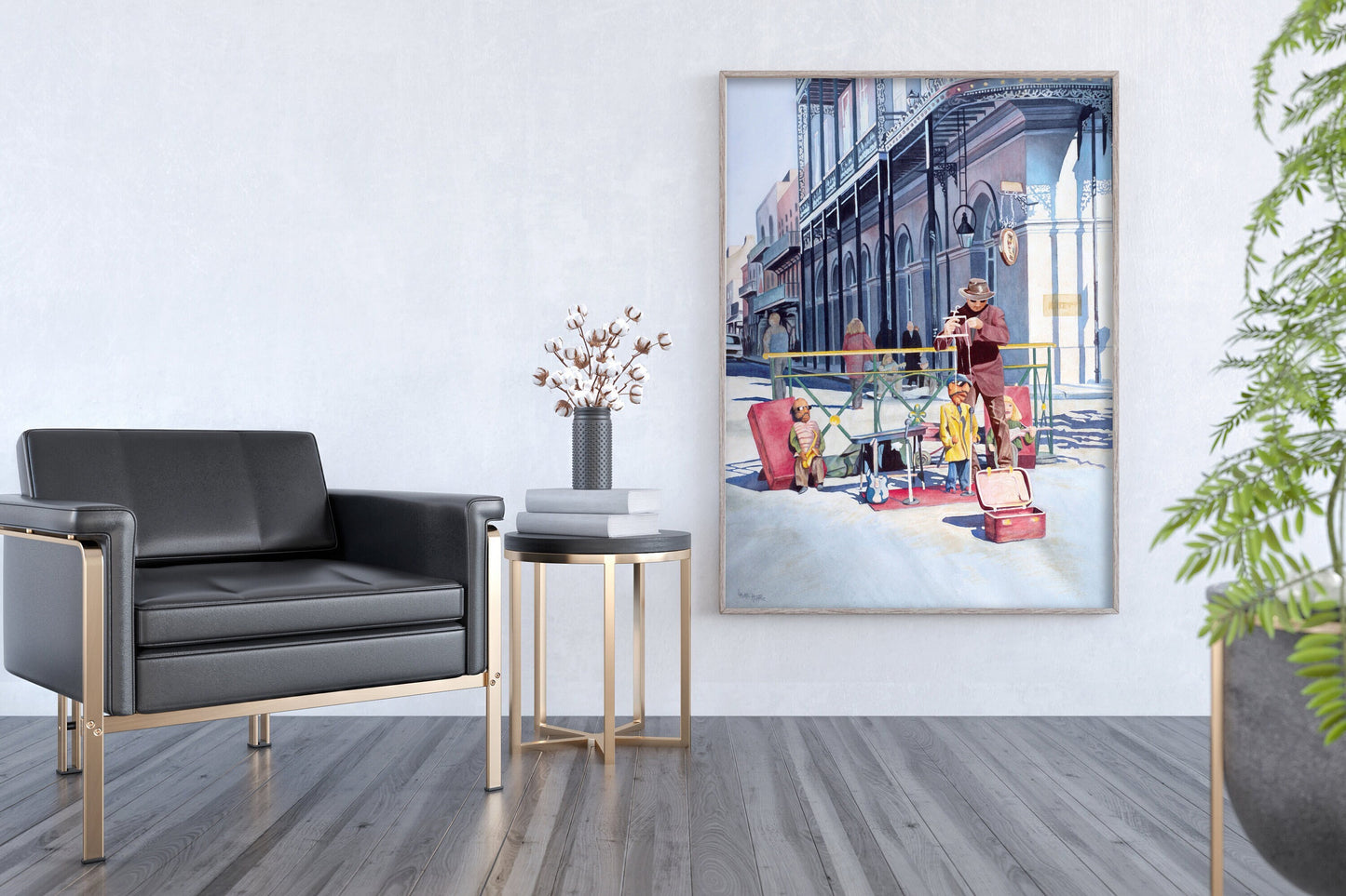 New Orleans Painting, Travel Poster, Watercolor Painting, Living Room Art, Large Canvas Art