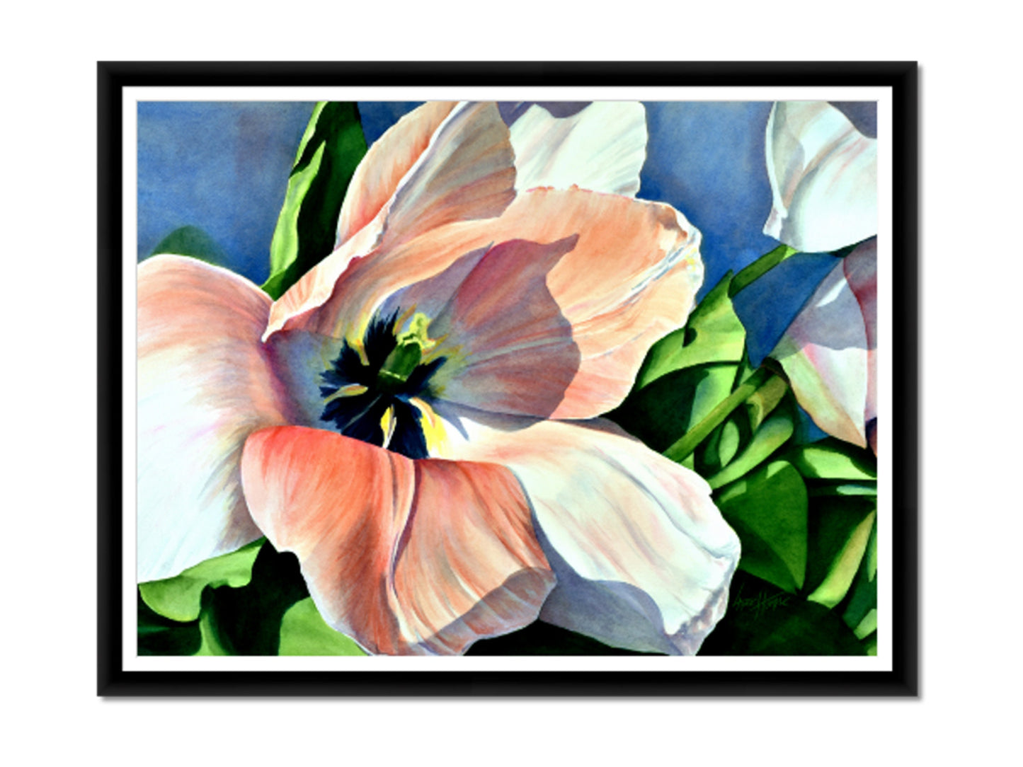 Tulip Painting, Oversized Framed Wall Art, Flower Painting, Watercolor Painting, Lange Canvas Art