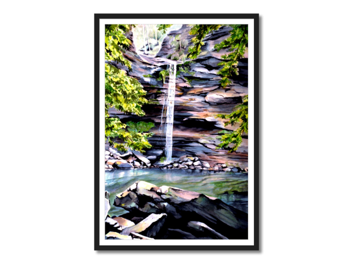 Watercolor Waterfall Fine Art Print