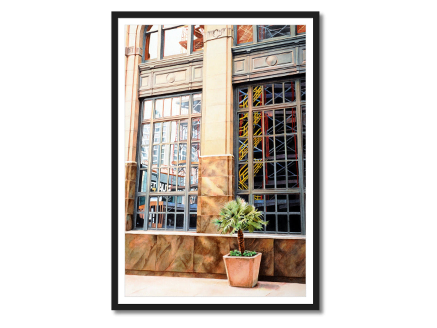 San Antonio, Architecture Print, Oversized Framed Wall Art, Watercolor Painting, Large Canvas Art