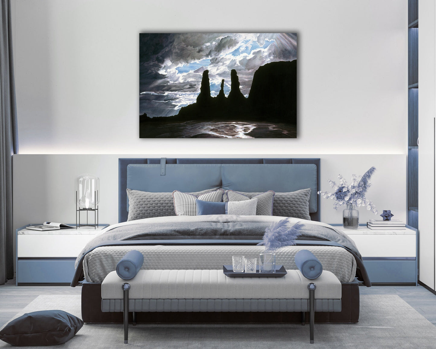 Large Canvas Art, Travel Poster, Monument Valley, Oversized Framed Wall Art, Landscape Painting