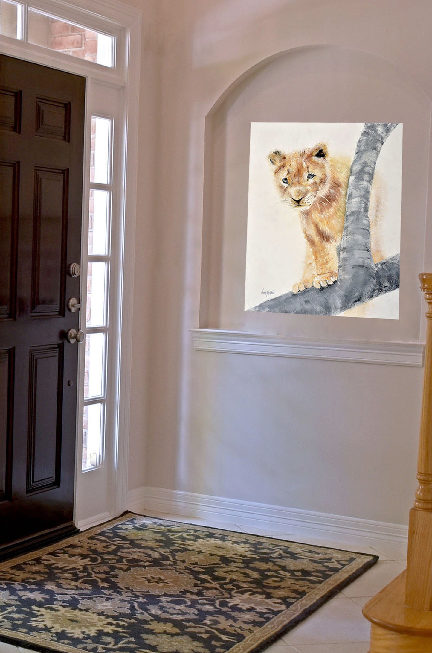Large Wall Art, Safari Nursery Print, Lion Painting, Oil Painting, Kids Room Wall Art, Canvas Print