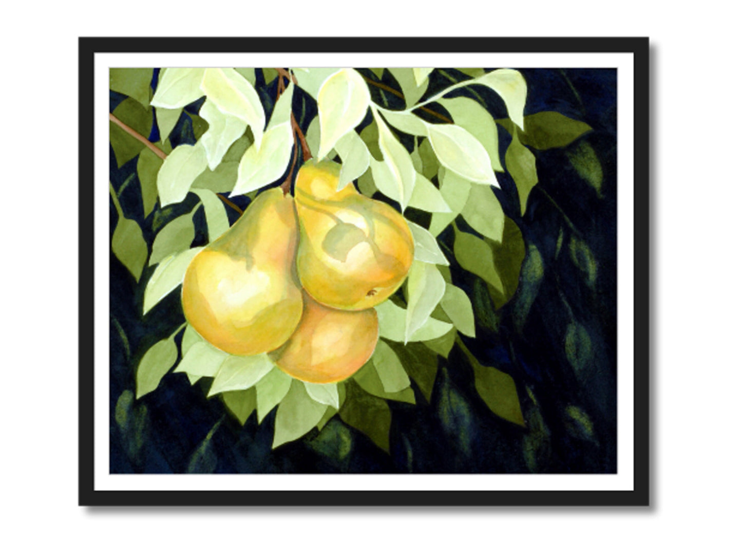 Watercolor Pear, Kitchen Wall Art, Fruit Art Print, Canvas Print, Kitchen Decor, Large Wall Art