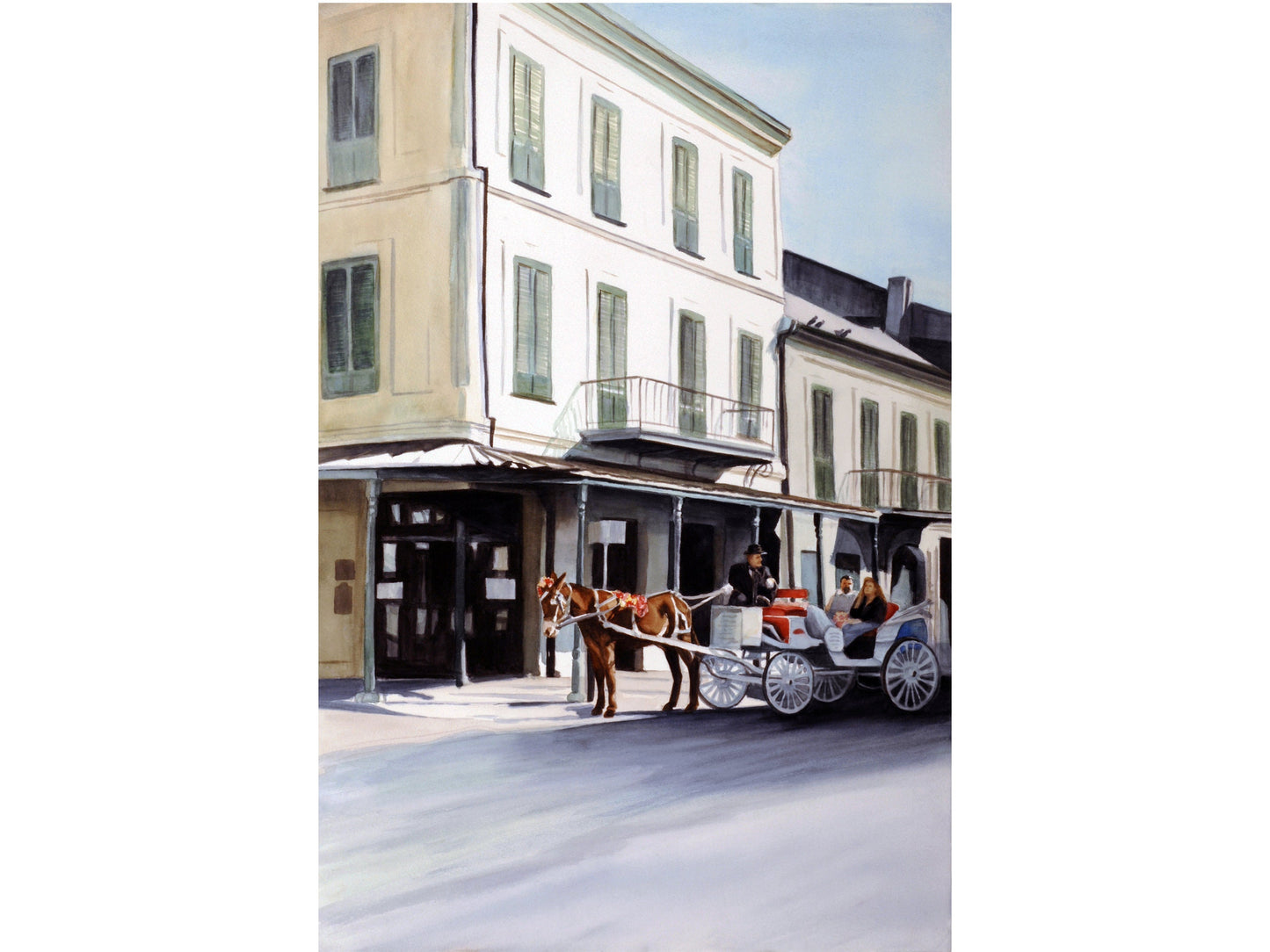 New Orleans Painting, Travel Poster, Large Canvas Art, French Quarter,  Architecture Print, Canvas Print