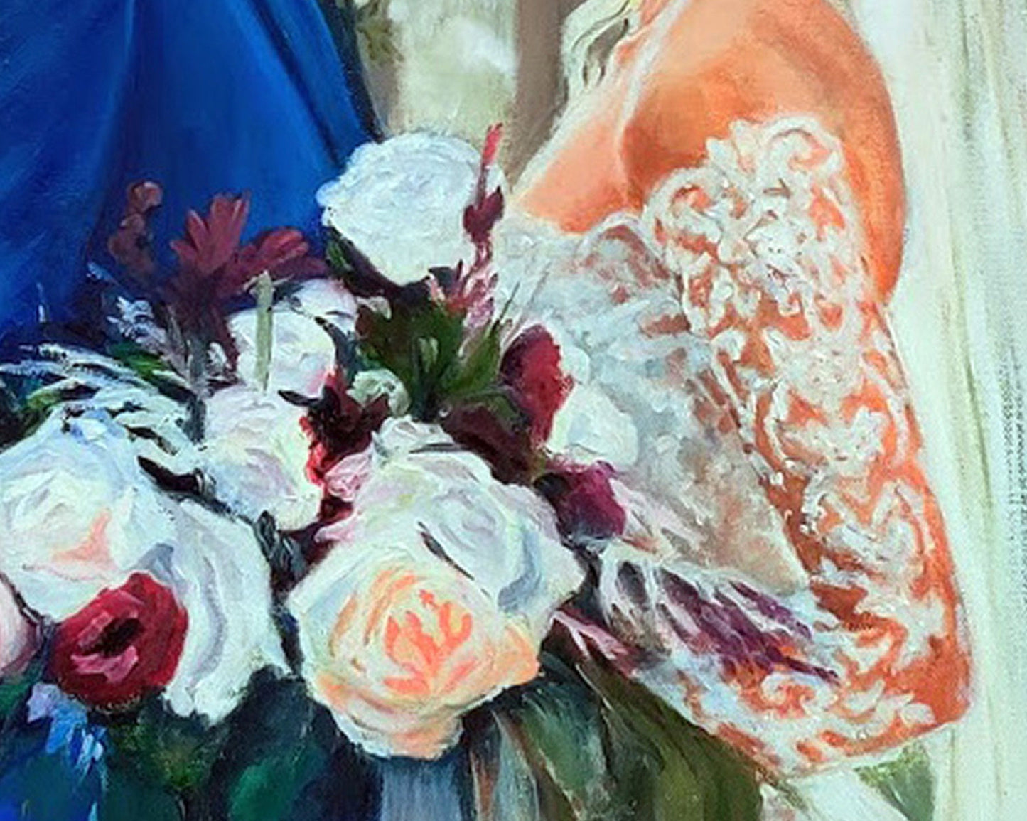 Wedding Oil Portrait Painting From Photos, Hand Painted