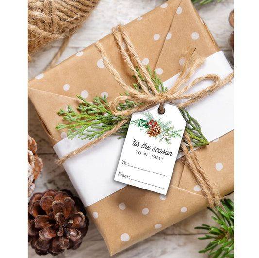 Printable Holiday Greenery Gift Tags Set