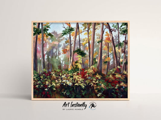 Forest Landscape Oil Painting Digital Print